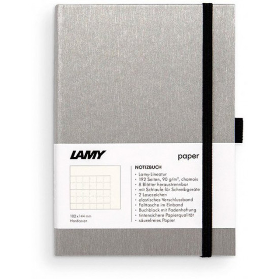 Записна книга Lamy A6 192 сторінки в лінійку Хром і Чорна (4014519721062)