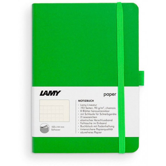  Записная книга Lamy A6 192 страницы в линейку Зеленая Мягкая (4014519721208)