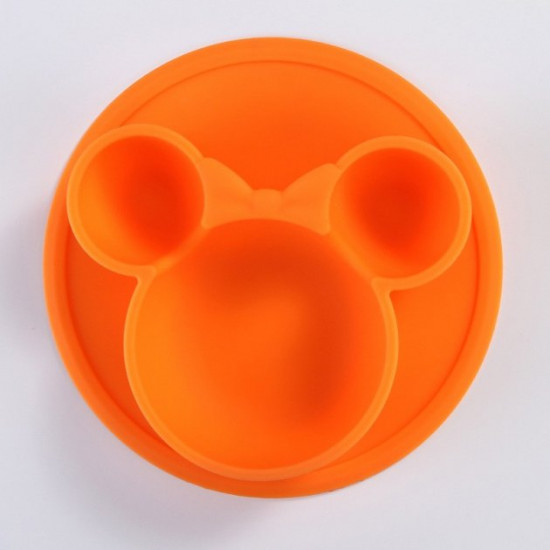 Silicone plates with suction cup 150 + 15 ml Orange