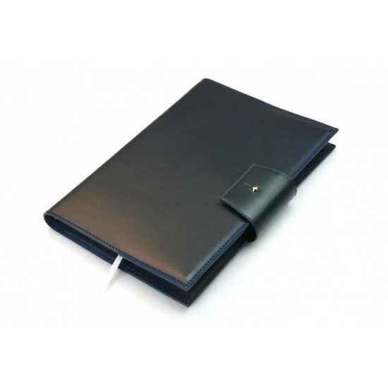 Men's leather notebook A5 dark blue Morison Atelier `Marvel Big`