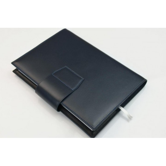 Men's leather notebook A5 dark blue Morison Atelier `Marvel Big`