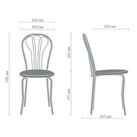 Chair for kitchen, cafe, bar Vanessa chrome/leatherette Naples N-22 blue AMF