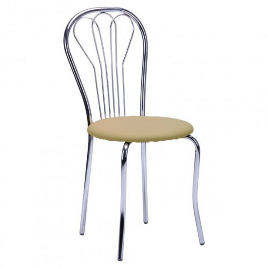 Chair for kitchen, cafe, bar Vanessa chrome/leatherette Naples N-01 beige AMF