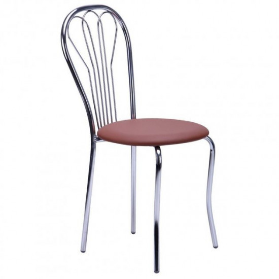 Chair for kitchen, cafe, bar Vanessa chrome/leatherette Naples N-04 brown AMF