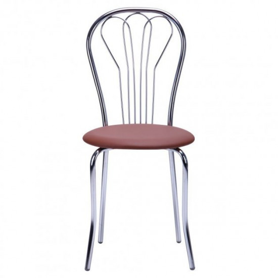 Chair for kitchen, cafe, bar Vanessa chrome/leatherette Naples N-04 brown AMF