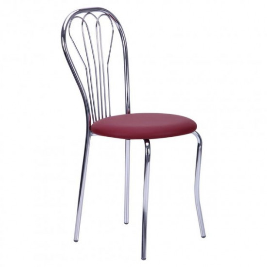 Chair for kitchen, cafe, bar Vanessa chrome/leatherette Naples N-08 burgundy AMF