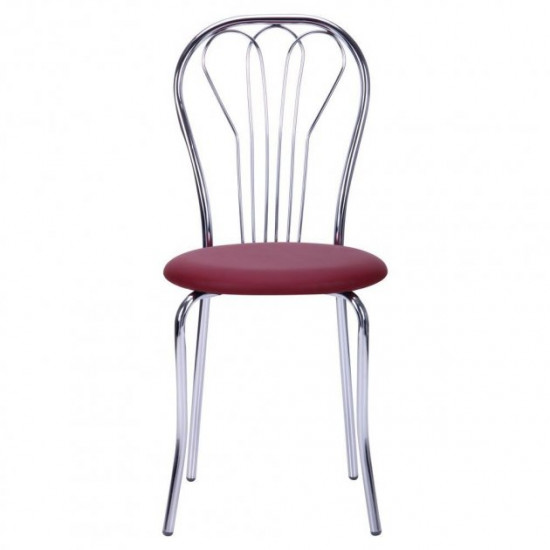 Chair for kitchen, cafe, bar Vanessa chrome/leatherette Naples N-08 burgundy AMF