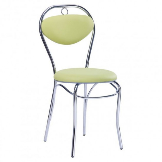 Chair for kitchen, cafe, bar Grace chrome/leatherette Naples N-34 light green AMF