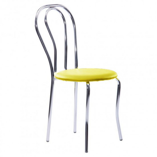 Chair for kitchen, cafe, bar Tulip chrome/leatherette Naples N-55 yellow AMF