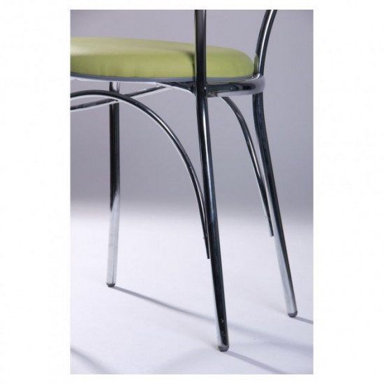 Chair for kitchen, cafe, bar Grace chrome/leatherette Naples N-34 light green AMF