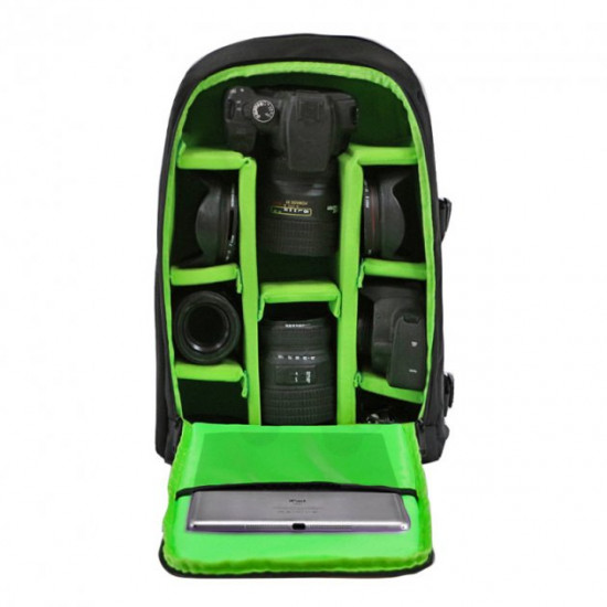 Photo backpack Indepman DL-B208 Black with green lining (mrk7455)