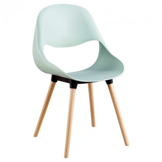 Plastic dining chair on wooden legs Onder Mebli GAIL GREEN 45