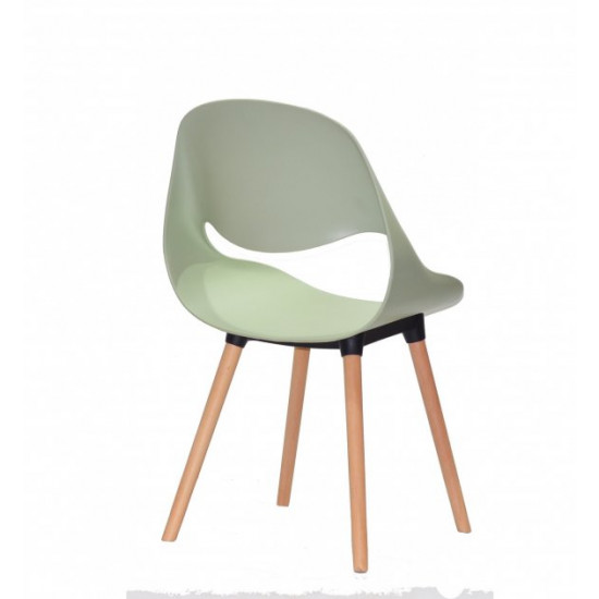 Plastic dining chair on wooden legs Onder Mebli GAIL GREEN 45