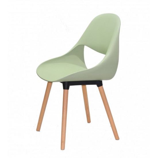 Plastic dining chair on wooden legs Onder Mebli GAIL GREEN 45