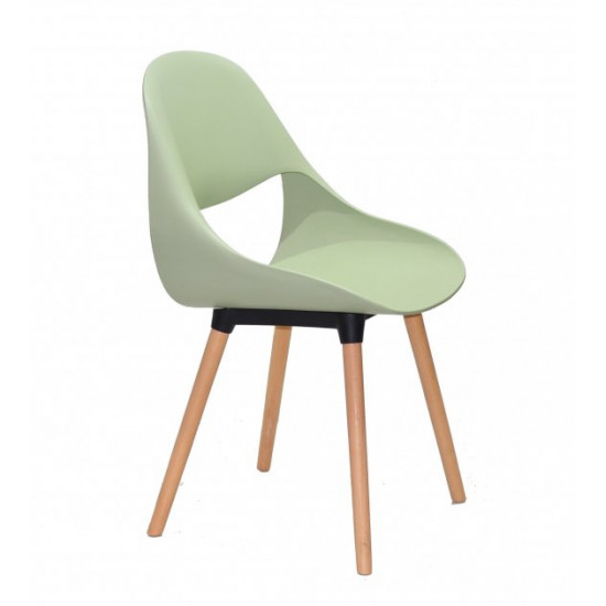 Plastic dining chair on wooden legs Onder Mebli GAIL GREEN 45