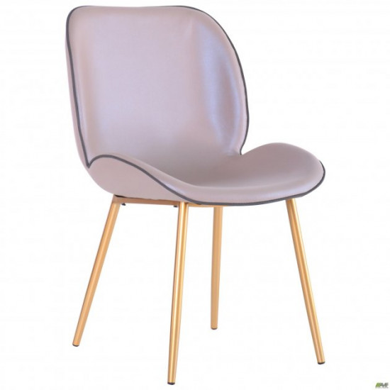 AMF dining chair Doris gold/PU creamy white 547062