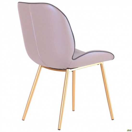 AMF dining chair Doris gold/PU creamy white 547062