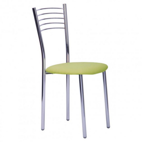 Chair for kitchen, cafe, bar Olivia metal chrome/leatherette Naples N-34 light green AMF