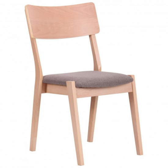 Dining chair for kitchen, cafe, bar Cantal bleached beech wood / cappuccino fabric AMF