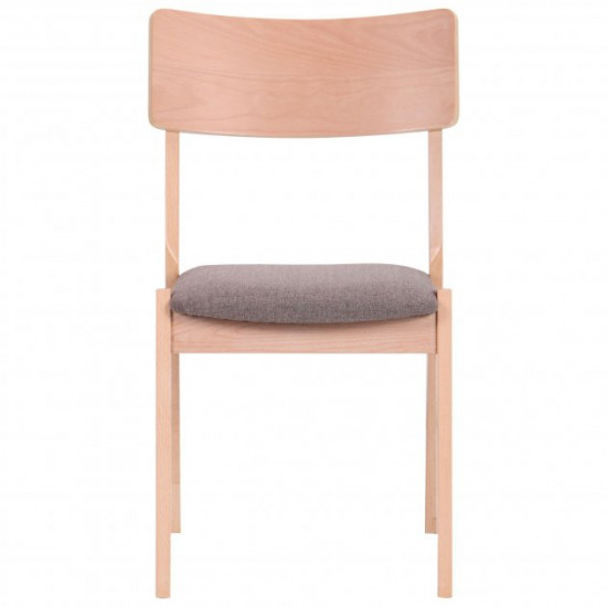 Dining chair for kitchen, cafe, bar Cantal bleached beech wood / cappuccino fabric AMF