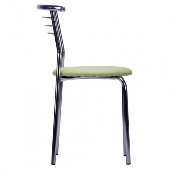 Chair for kitchen, cafe, bar Marcos metal chrome/leatherette Naples N-34 light green AMF