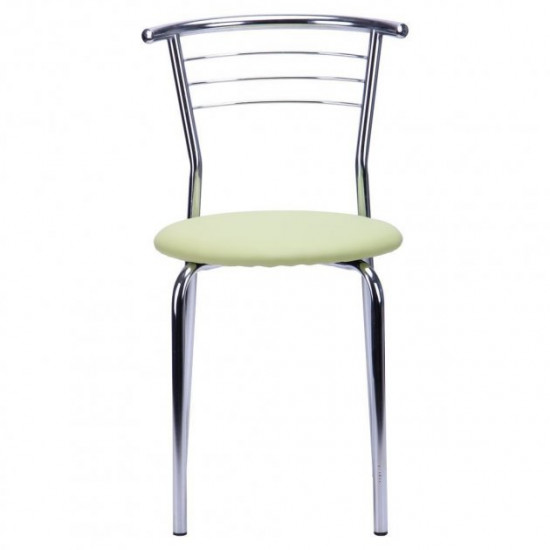 Chair for kitchen, cafe, bar Marcos metal chrome/leatherette Naples N-34 light green AMF