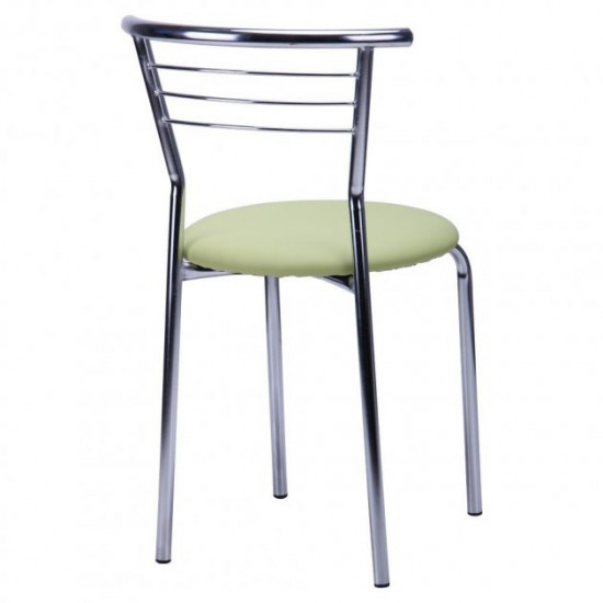 Chair for kitchen, cafe, bar Marcos metal chrome/leatherette Naples N-34 light green AMF