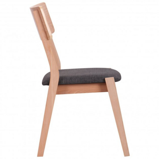 Dining chair for kitchen, cafe, bar Cantal wood beech bleached/fabric anthracite AMF