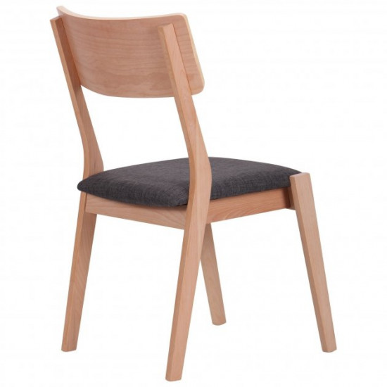 Dining chair for kitchen, cafe, bar Cantal wood beech bleached/fabric anthracite AMF