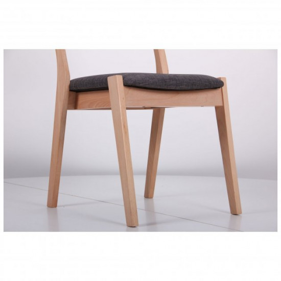 Dining chair for kitchen, cafe, bar Cantal wood beech bleached/fabric anthracite AMF