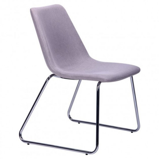 Chair for kitchen, cafe, bar Navarra metal chrome/fabric light gray AMF