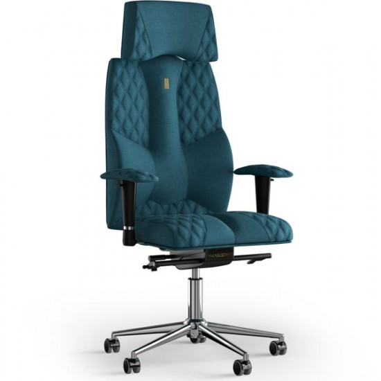 Armchair KULIK SYSTEM BUSINESS Fabric with headrest with stitching Denim