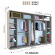 Sliding wardrobe HOUSE B386 Alaska Mirror 380x60x220