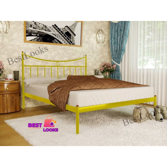 Metal one-and-a-half bed 120x200 Metakam Paris-1 Yellow