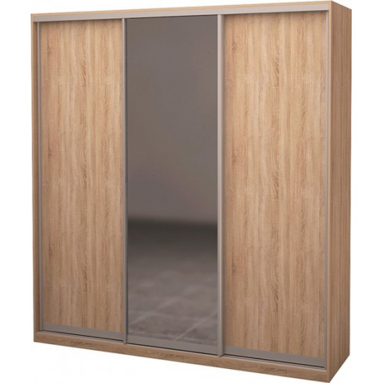 Three-door wardrobe Roko 224.2x242x60 cm chipboard + Mirror Sonoma Oak (20200024450)