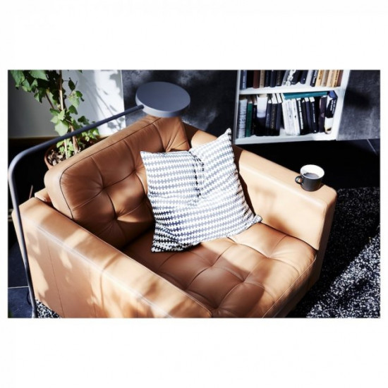 Armchair IKEA LANDSKRONA Grann / Bomstad golden brown / metal (092.691.93)