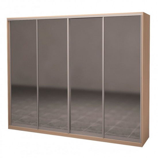 Four-door wardrobe ROKO 238.4x242x60 cm Mirror Milk Oak (20200024643)