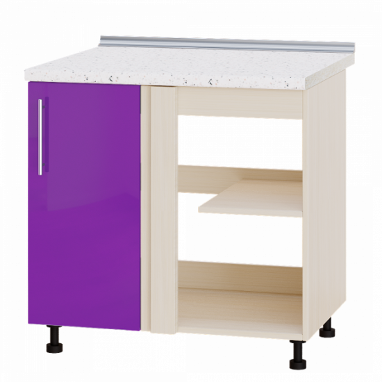 Kitchen Modern module Corner Bottom H89-845 Lilac Gloss - Milk Oak 85x47x82 cm + tabletop