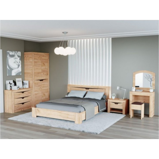 Bedroom (set) Liberty 1 made of laminated chipboard color Kraft oak gold + wenge Everest