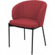 Chair for kitchen, cafe, bar, restaurant Laguna metal black/fabric matting red Concepto