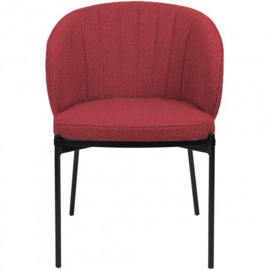 Chair for kitchen, cafe, bar, restaurant Laguna metal black/fabric matting red Concepto