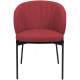 Chair for kitchen, cafe, bar, restaurant Laguna metal black/fabric matting red Concepto