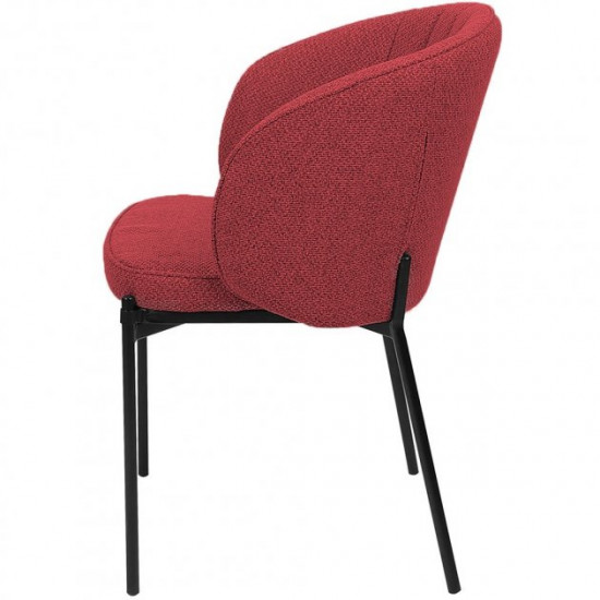 Chair for kitchen, cafe, bar, restaurant Laguna metal black/fabric matting red Concepto