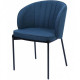 Chair for kitchen, cafe, bar, restaurant Laguna black metal/matting fabric blue Concepto