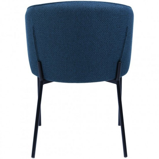 Chair for kitchen, cafe, bar, restaurant Laguna black metal/matting fabric blue Concepto