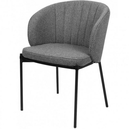 Chair for kitchen, cafe, bar, restaurant Laguna black metal/matting fabric graphite Concepto