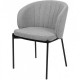 Chair for kitchen, cafe, bar, restaurant Laguna metal black/fabric matting gray Concepto