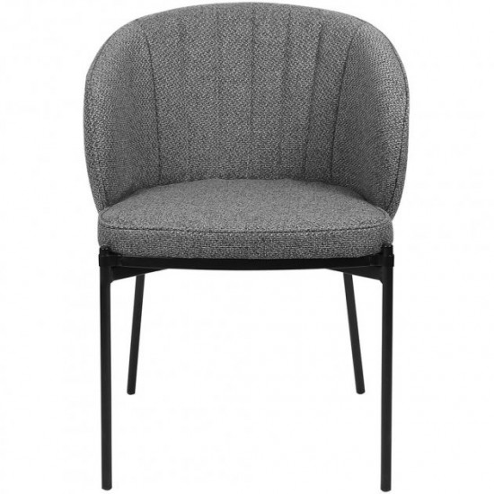 Chair for kitchen, cafe, bar, restaurant Laguna black metal/matting fabric graphite Concepto