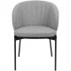 Chair for kitchen, cafe, bar, restaurant Laguna metal black/fabric matting gray Concepto