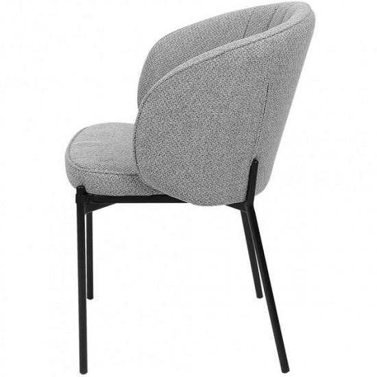 Chair for kitchen, cafe, bar, restaurant Laguna metal black/fabric matting gray Concepto